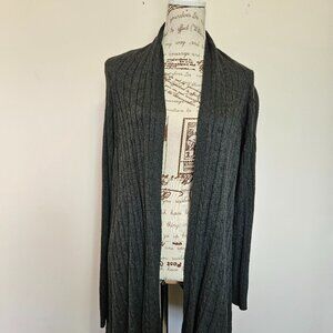 Cleo Charcoal Gray Open Front Cardigan
